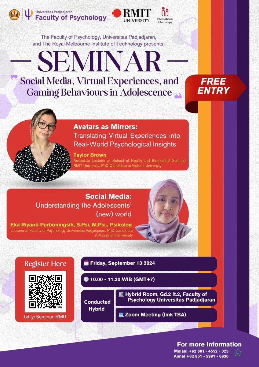 Seminar: Social Media, Virtual Experiences, and Gaming Behaviours in Adolescence RMIT x Unpad RSVP